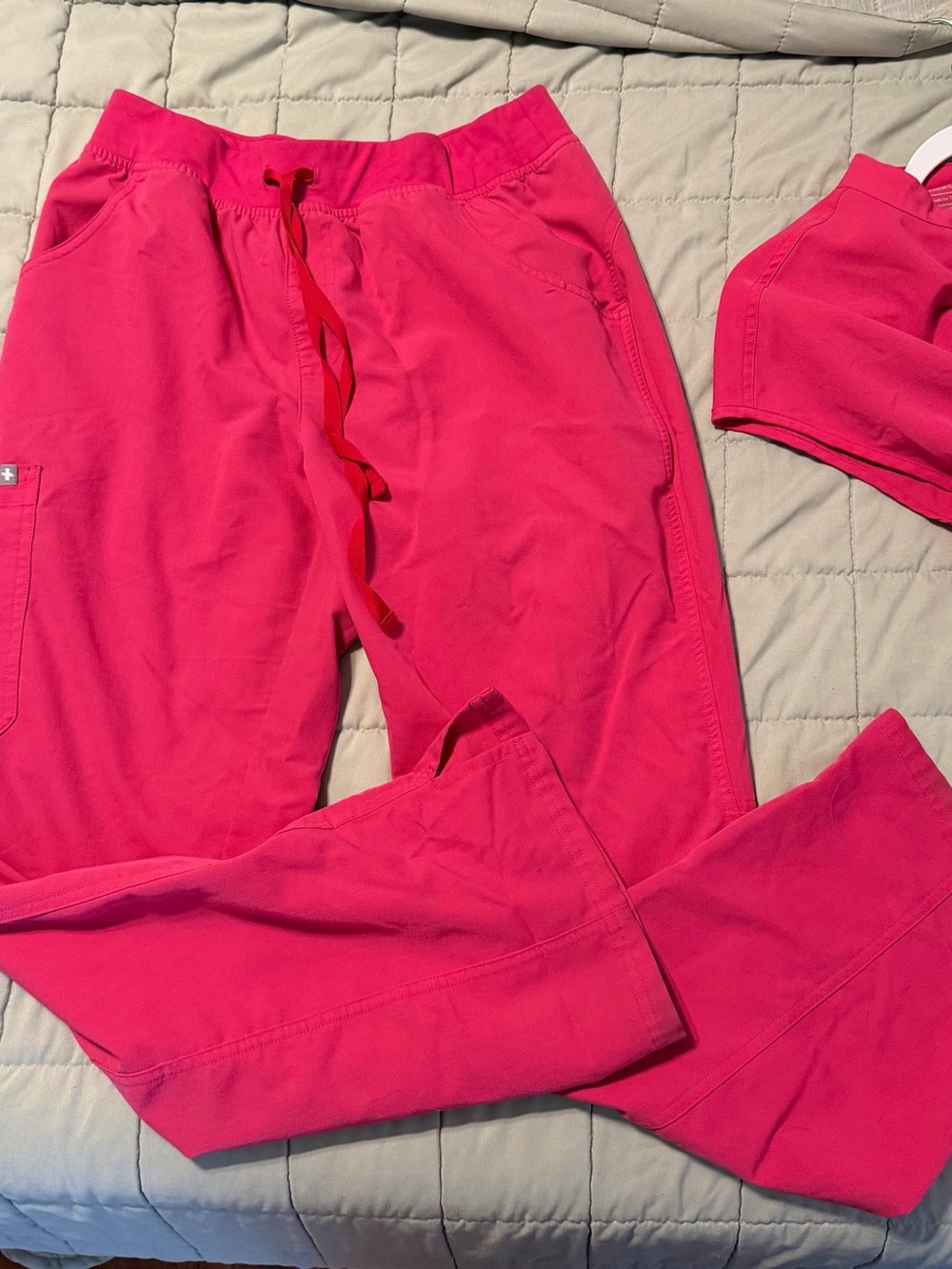 FIGS Straight Leg Scrub Pants in Bright Pink - Picture 3 of 6